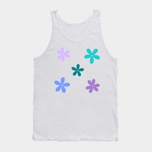 Abstract Flowers - digital lavender, tranquil blue, verdigris green Tank Top